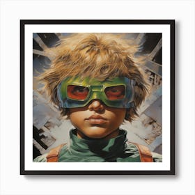 Boy In Green Goggles Poster