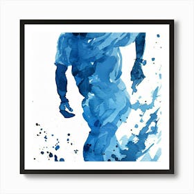 Watercolor - Baseball Player Running Art Print