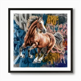 Horse - Graffiti Wall Art Art Print