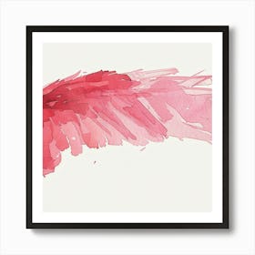 Watercolor Of A Pink Feather Art Print