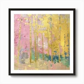 Pink And Yellow Trees Art Print