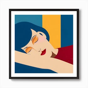 Sleep Young Woman Sleeping 5 Art Print