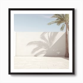 White Wall With A Palm Summer Photography Art Print