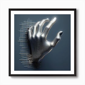 3d Chrome Hand1 Art Print