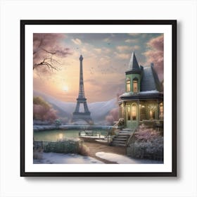 Eiffel Tower Landscape Art Print