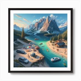 Lake In The Mountains Made By SmilyBOo Art Print