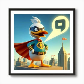 Ducky Superhero Art Print