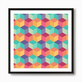 Retro Rainbow Pattern 02 Art Print