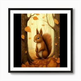 Squirrel In The Woods Art Print