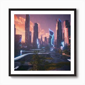 Futuristic Cityscape 201 Art Print