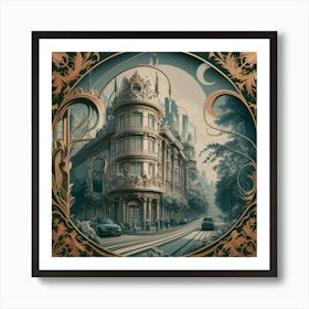 City In The Moonlight Art Print