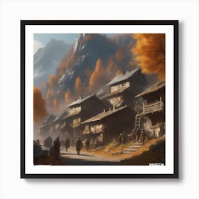 Village In Autumn 13 Art Print