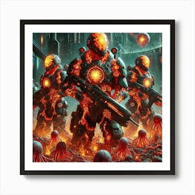 Celestial Purifiers Flame Armor Art Print