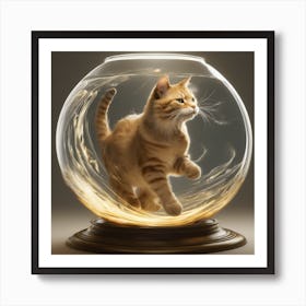 Cat In A Fish Bowl 32 Art Print