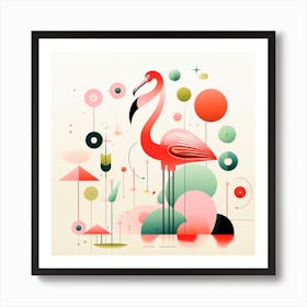 Abstract Flamingo Art Print