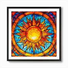 Stained Glass Sun Art Print