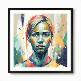 Woman With Colorful Paint On Her Face Art Print