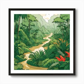 Tropical Jungle Illustration Art Print