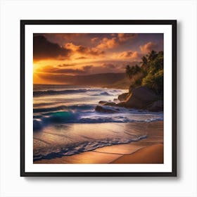 Sunset On The Beach 722 Art Print