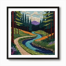 Stream In The Woods Art Print