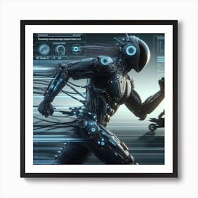 Futuristic Man Running 25 Art Print