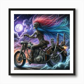 Biker Girl 1 Art Print