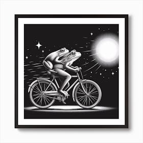 Frogs On A Bike 2 Art Print