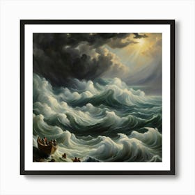 The Storm Of The Sea Galilee Art Print