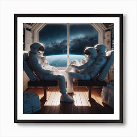 Astronauts In Space 2 Art Print