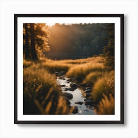 Sunset In The Forest 1 Art Print