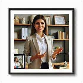 Businesswoman In Office 1 Art Print