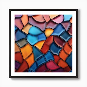 Abstract Background With Colorful Tiles Art Print