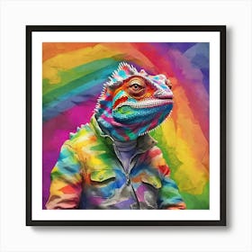 Rainbow Lizard 4 Art Print