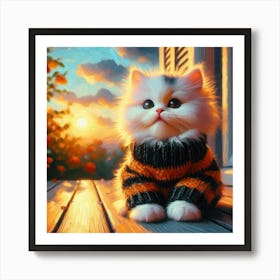 Cat In Sweater Art Print