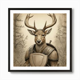 Deer In Armor 1 Art Print