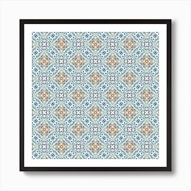 Blue And Brown Pattern Art Print