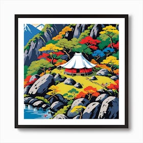 JAPANESE BUDDHIST RETREAT Art Print