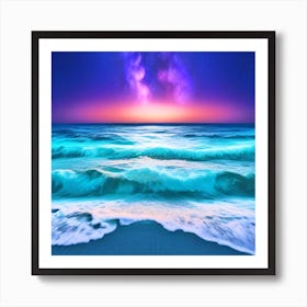 Sunset Over The Ocean 1 Art Print