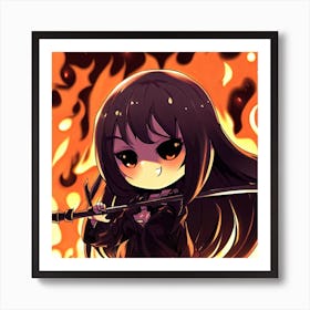 Anime Girl With Sword Art Print