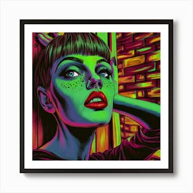 A Captivating And Vibrant Portrait Of A Woman Art Print