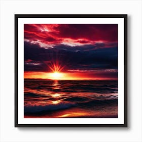 Sunset Over The Ocean 186 Art Print