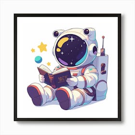 Astronaut Reading A Book 5 Poster