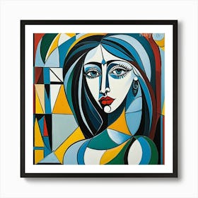 Woman With Blue Eyes Art Print