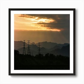 Sunset In The Mountains Art Print