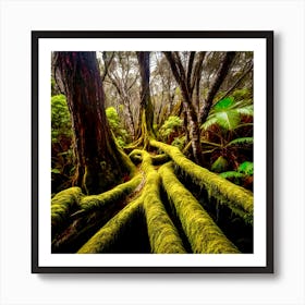 Mossy Tree Roots  Art Print