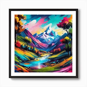 Mountain Landscape Painting 7 Art Print