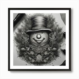 Frosty Drawing Art Print