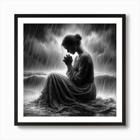 Prayer In The Rain Art Print