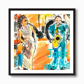 Jazz Music Nights Art Print