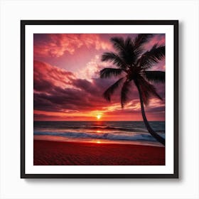 Sunset At The Beach 774 Art Print